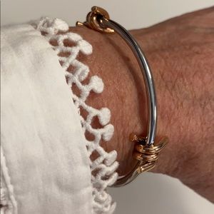 MVMT Double Barbed Silver & Rose-gold Bracelet